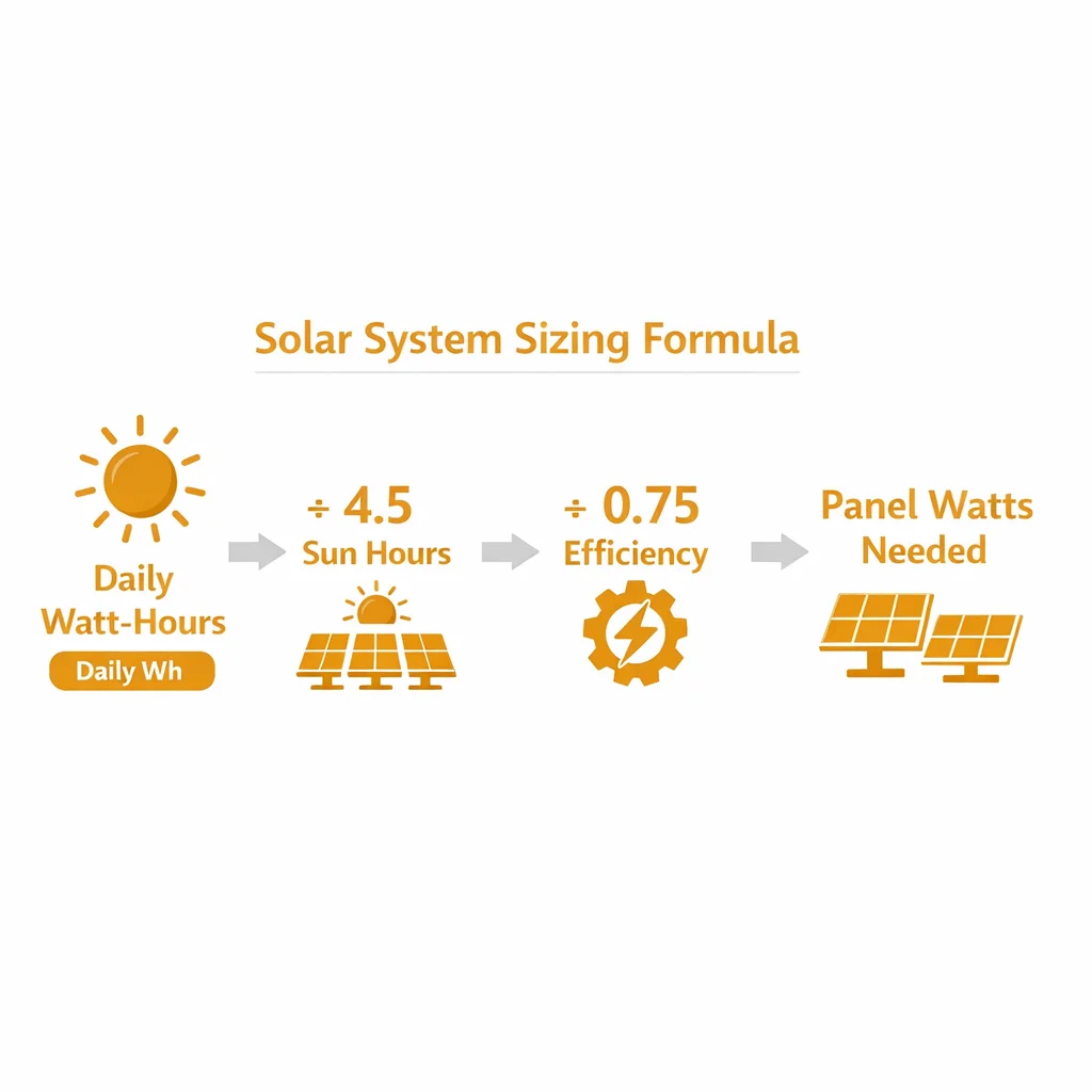 Solar sizing formula step by step